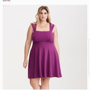 Ponte strappy skater dress